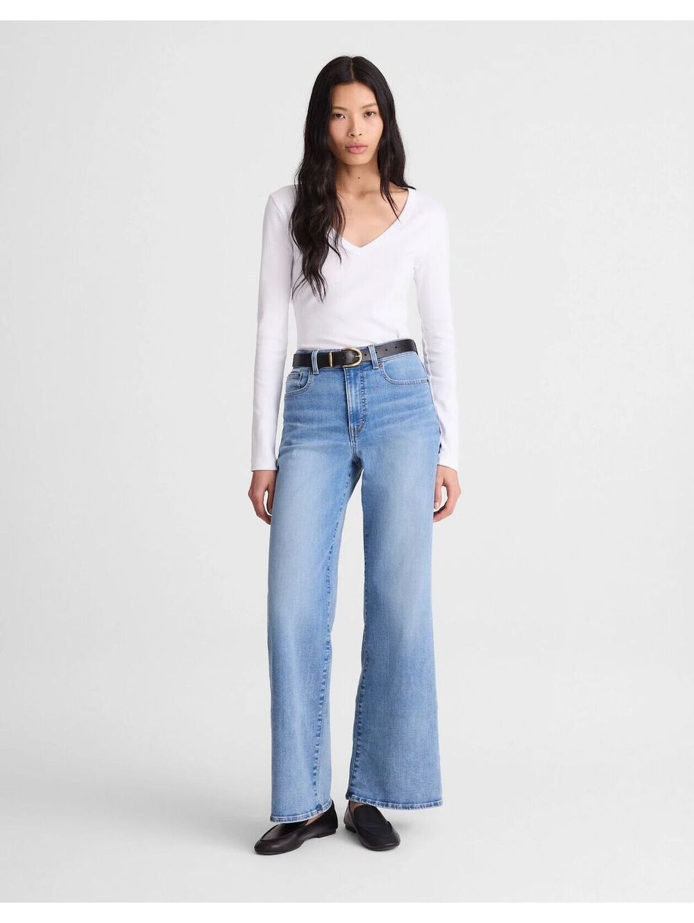 NWT Madewell The Short Wide-Leg Jean in Super Stretch Size 24 Short - MSRP $148 - Picture 5 of 5